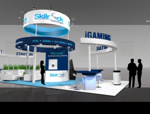 Ice Totally Gaming – Exhibition Tradeshow stand designs for SkillRock online Gaming developer