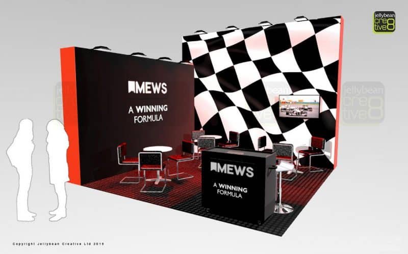 Custom exhibition stands with racing motorsport theme